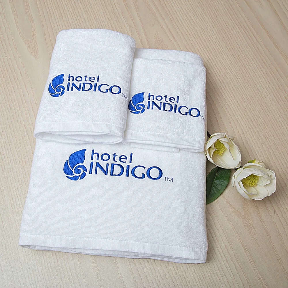 First Class Delicate Design 100% Cotton White towel Embroidery for Hotel
