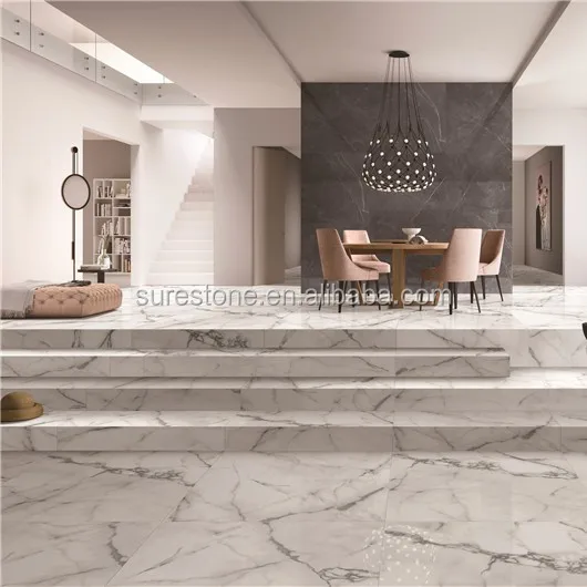 Newest high polished white marble tiles and floor ceramic tile