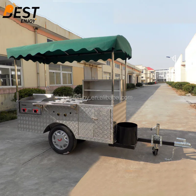 China factory checkered plate mobile cheap hot dog hotdog cart