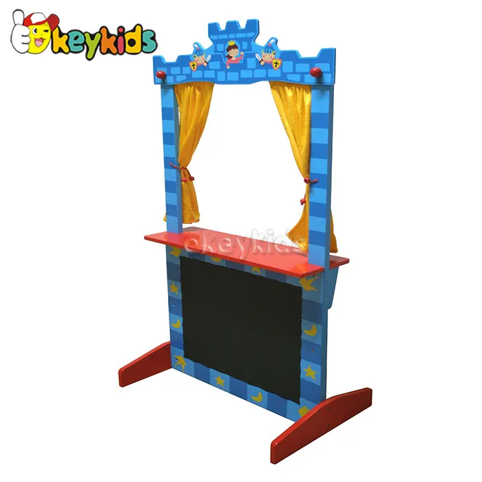 2016 wholesale kids wooden toy puppet theatre, funny wooden toy puppet theatre, most popular wooden toy puppet theatre W10D140