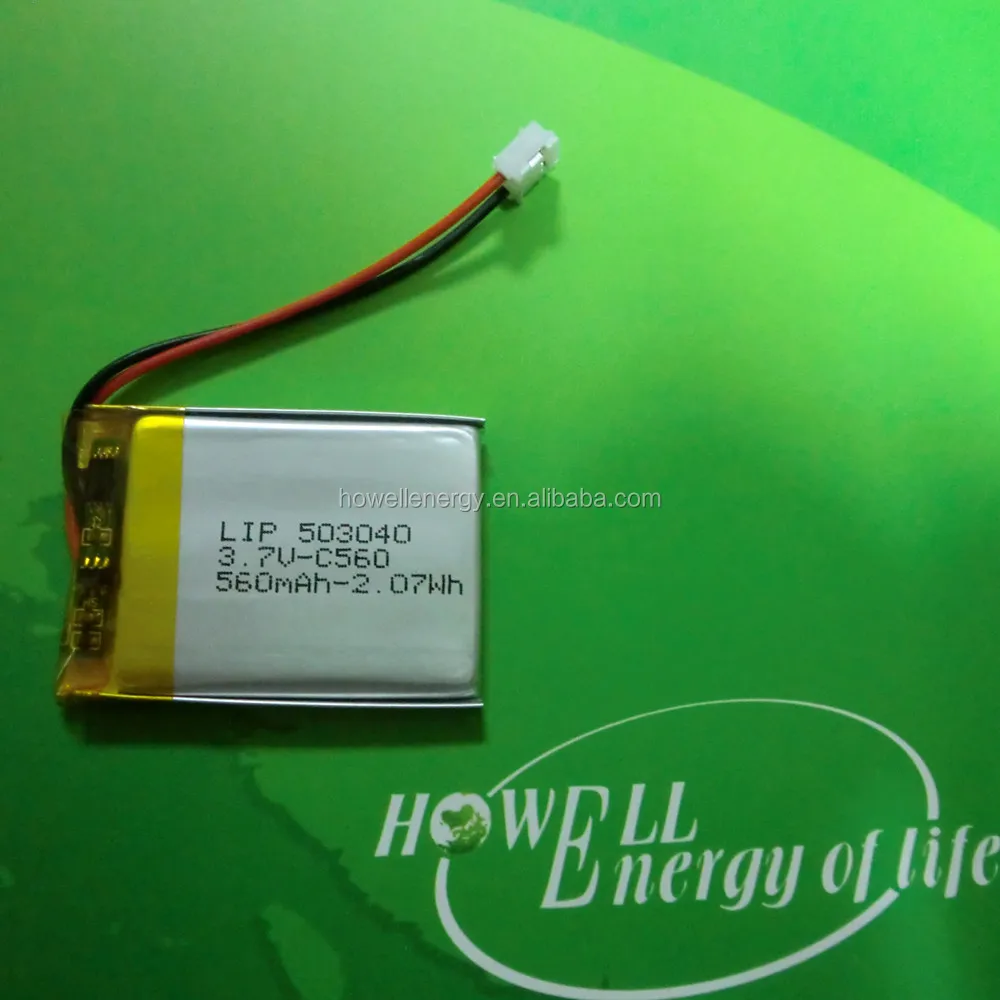 Customized 3.7V 500mAh 1.85wh Lipo Battery 503535 701855 502540