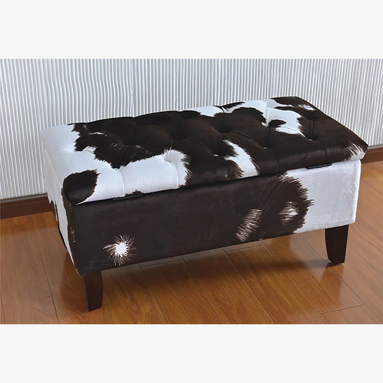 Custom rectangular bedroom bench with storage