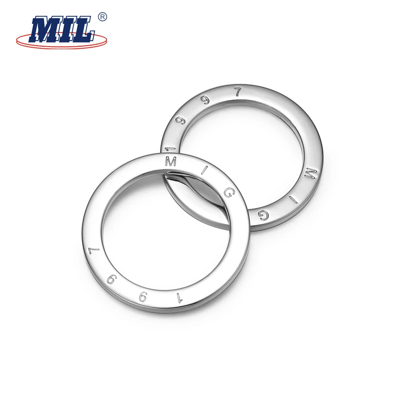 Custom Logo Handbag Hardware Zinc Alloy Flat Metal O Ring Buckle Metal Ring