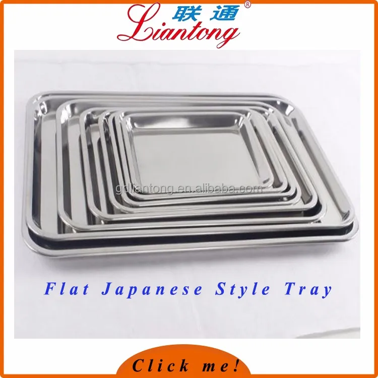 0.8 мм толщина SS201 нержавеющей стали плоских прямоугольных Японский стиль лоток