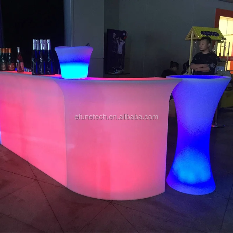 Перезаряжаемая яркая мебель для бистро с изменением цвета rgb, светодиодная уличная Современная барная мебель