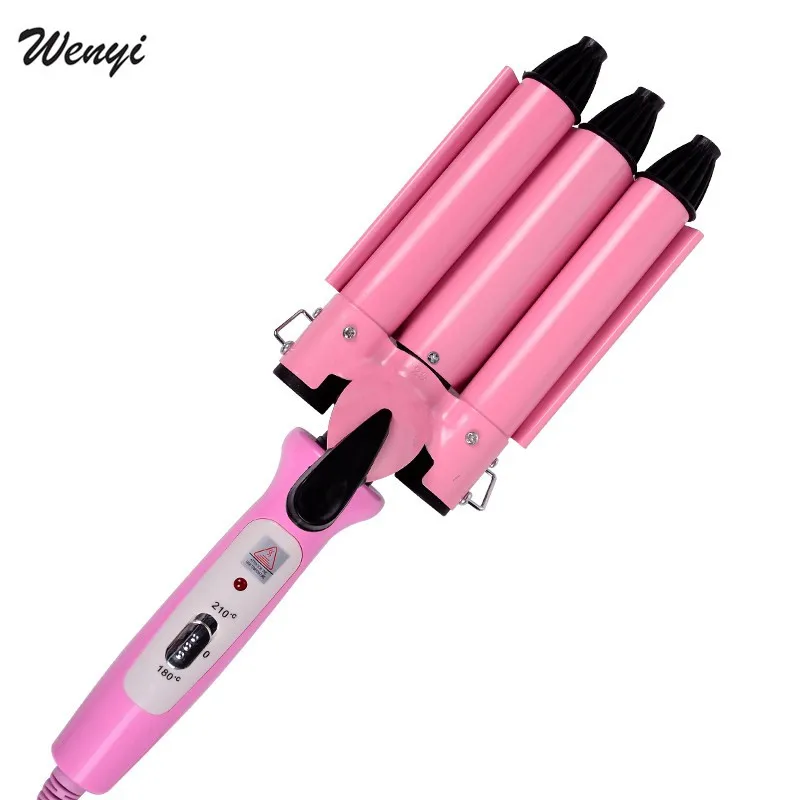 
Professional 3 in 1 Hair Straightener And Curling Iron Ceramic Triple Barrel Curler Irons Hair Wave Styling Tools Hair Styler 
