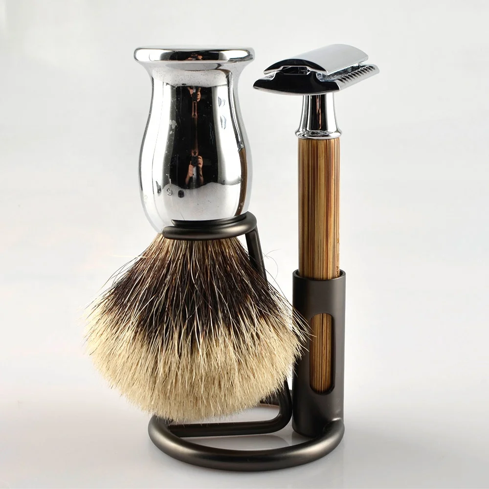 High Quality Chrome Matte Black Shaving Razor and Brush Stand Safety Razor Stand