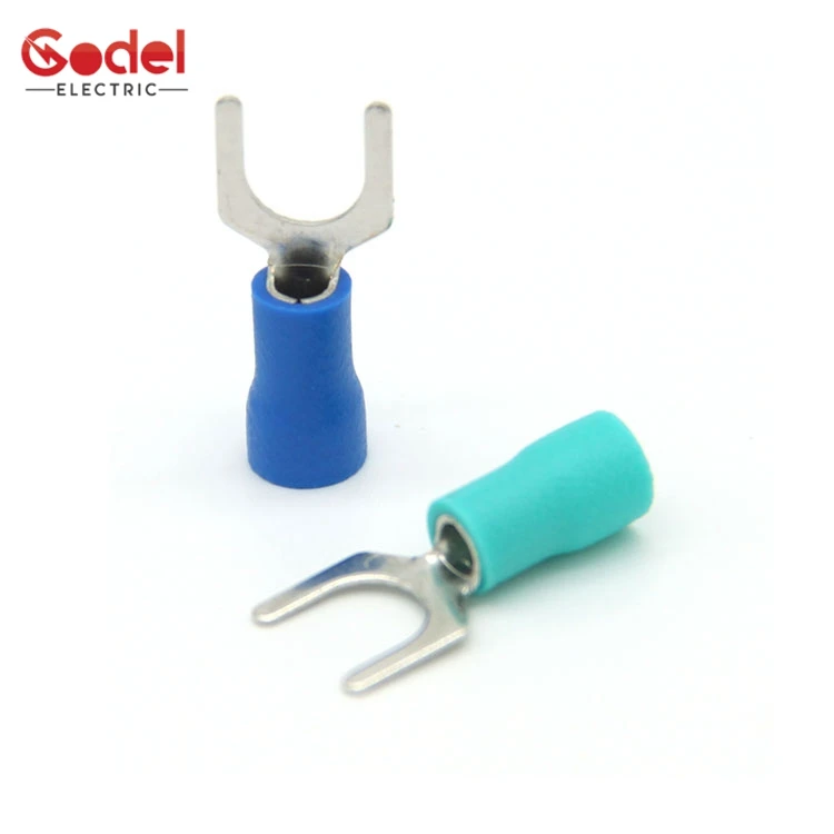 изолированные Лопата клеммный блок разъем электрические Furcate Луг обжимной кабель провода Forked конец изоляции