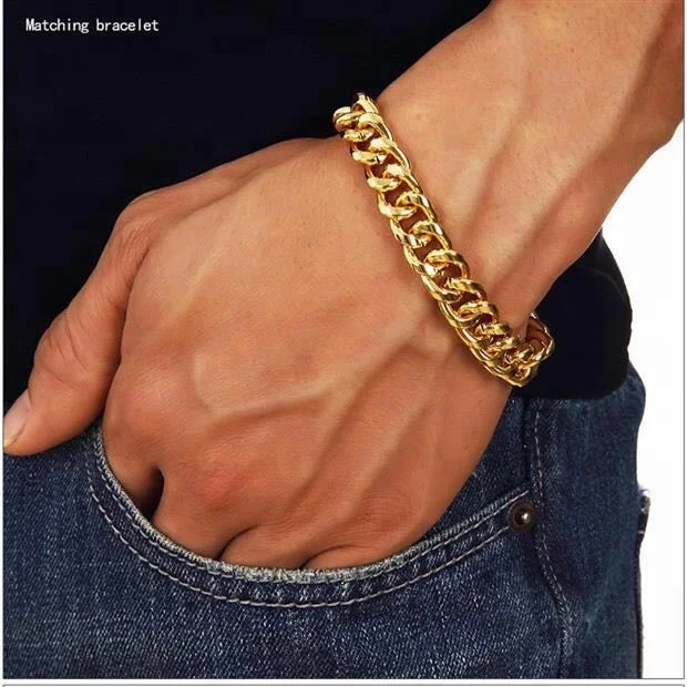 New gold chain design for men necklace big gold chain for men jewelry
