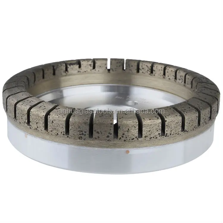 Segmented diamond bond glass grinding cup wheel to glass processing on double edger of GOLIVE/BOTTERO
