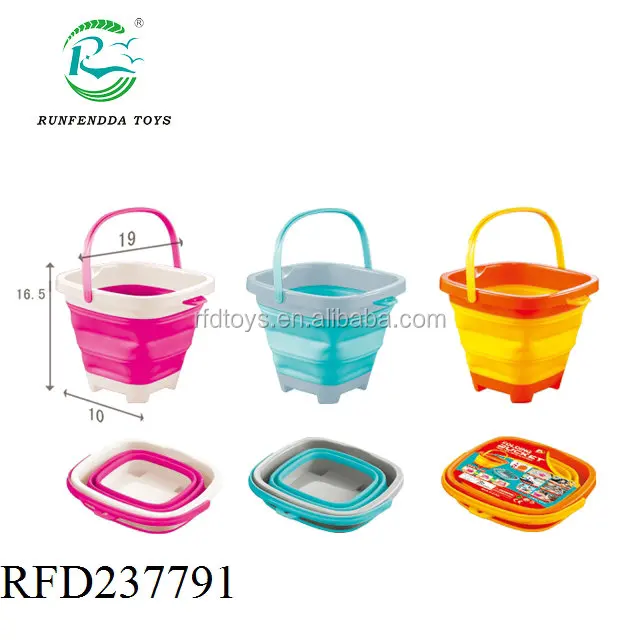2L Square folding bucket Beach Toys Set Sand Toys for Kids