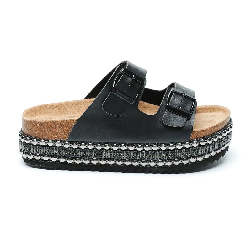 New Wholesale Women Platform Sandals with Studded Wedge Heel