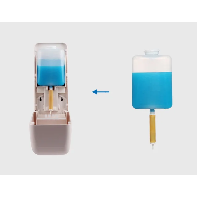 Bathroom smart wall mount plastic 800/1000ml disposable soap bag toilet seat sanitizer dispenser