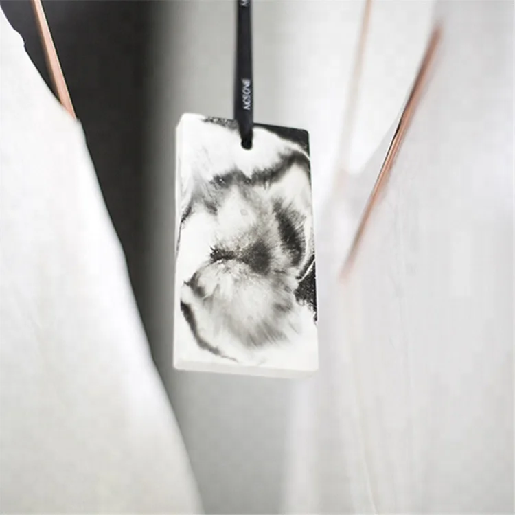 Marble Patterned Hanging Rectangle Home Fragrance Scented Ceramic Aroma Essential Oil Diffuser Air Freshener