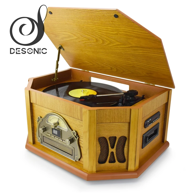 2019 hot sale antique gramophone & old record player turntable with CD, USB, SD, CASSETTE, RADIO