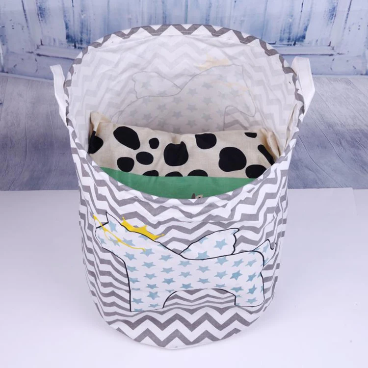 Dirty Clothes Storage Basket Folding Waterproof Dirty Clothe Laundry Basket Cotton Linen Kids Toy Sundries Storage Barrels Large