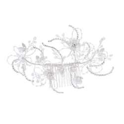 Luxury Crystal Pearl Flower Headdress Jewelry Bridesmaid Bridal Wedding Hair Combs For Women