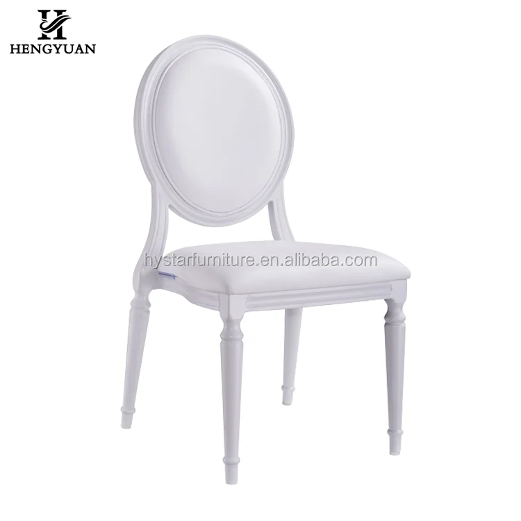 Elegant antique hotel restaurant chair white upholstered stacking wedding event ghost chair for sale