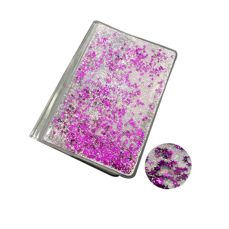 Wholesale sequin clear transparent waterproof school plastic pvc book cover