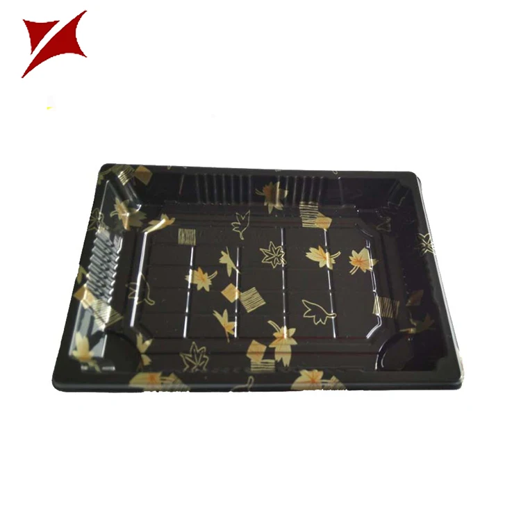 Eco disposable plastic ps sushi tray cake box with ops lid
