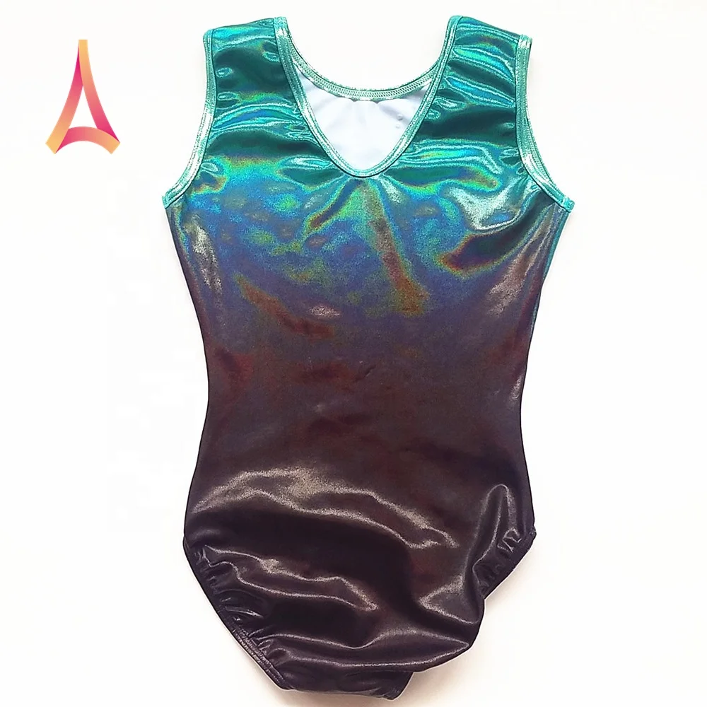 Lime royal ombre mystique rhinestone trampoline preschool child small gymnastics leotard
