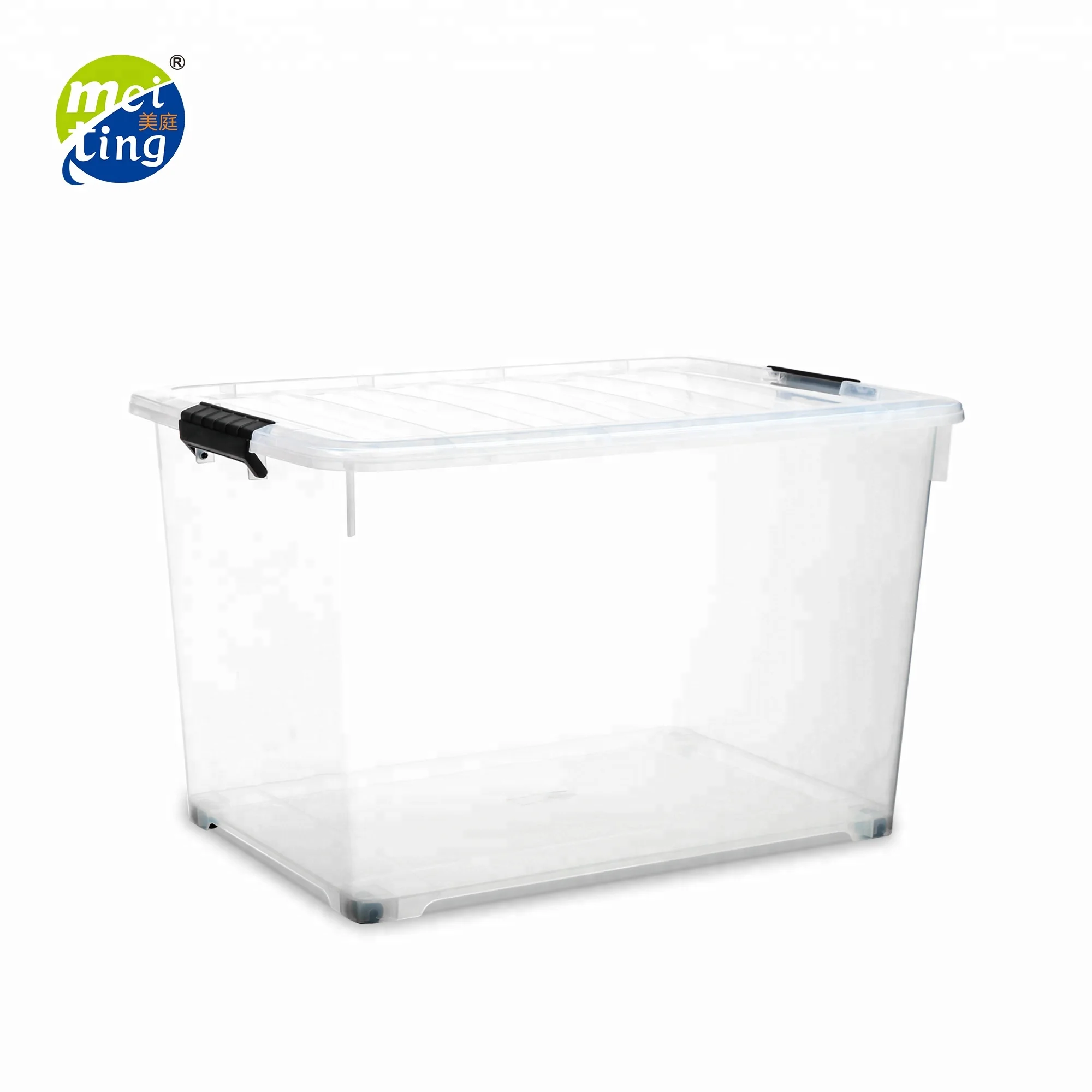 High Quality Durable Clothes Transparent Plastic Toy Storage Container Boxes with Wheels