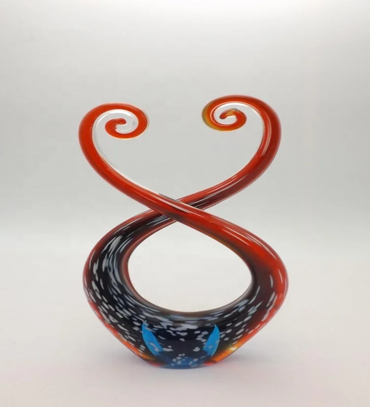 New Large Hand Blown Multicolor Murano Art Glass Style Sculpture