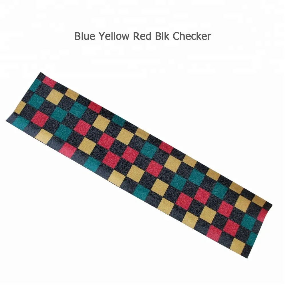 
4 Color 33x9 inch Checker Skate Longboard Sand Paper Skateboard Grip Tape 