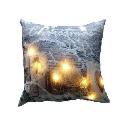 LED Christmas Pillow Covers Throw Pillows Linen Pillow Cover Christmas Cushion Cover