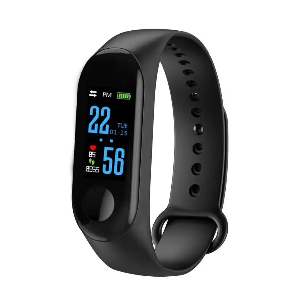 
0.96 Color Screen M3 smart band with heart rate BP ip67 waterproof smart tracker soft strap SMS/qq/call remind M3 smart bracelet 