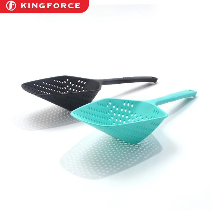 Food grade heat resistant plastic nylon kitchen Scoop colander and plastic slotted spoon