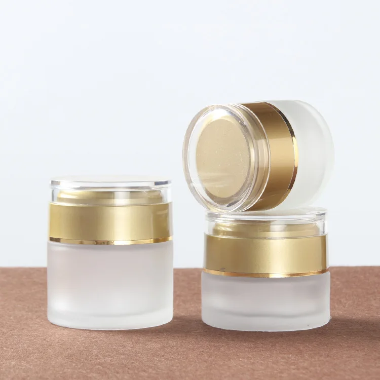 Empty Glass Clear Frosted Skincare Lotion Bottle Spray Bottle Glass Cosmetic Packaging Cream Jar