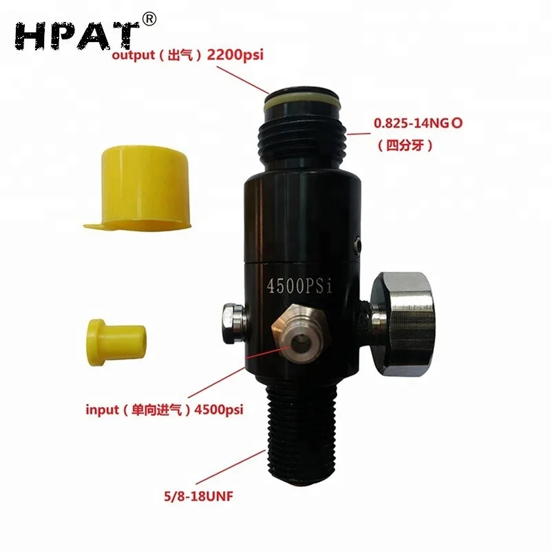 4500psi Paintball Tank Regulator Output Pressure 800psi Thread 5/8-18UNF or M18*1.5 Available