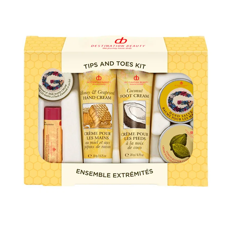 
Softens oem natural skin pampering foot and finger care bath gift set 
