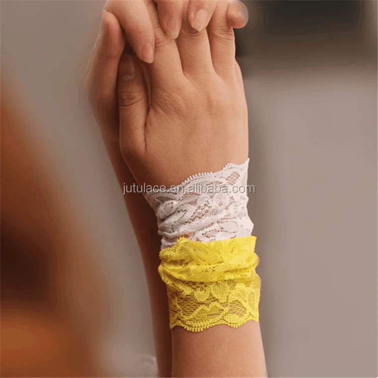 1' Elastic Lace For Headbands By Yard, fashion colorful lace elastic head wraps