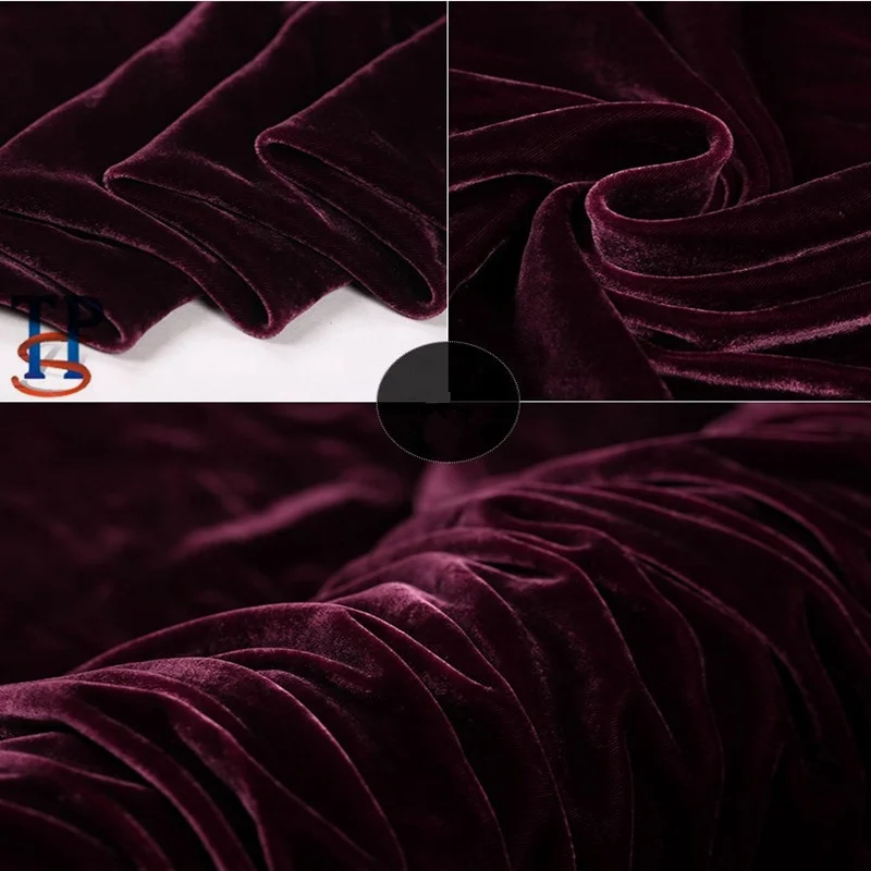 
dyed mulberry silk velvet fabric 18% silk 72% viscose 