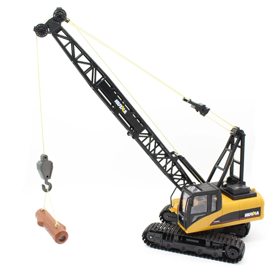 HUINA 1572 15ch RC Alloy Crane 1/14 2.4GHz Engineering Movable Latticed Boom Hook Mechanical Truck Toy Car with Sound Light