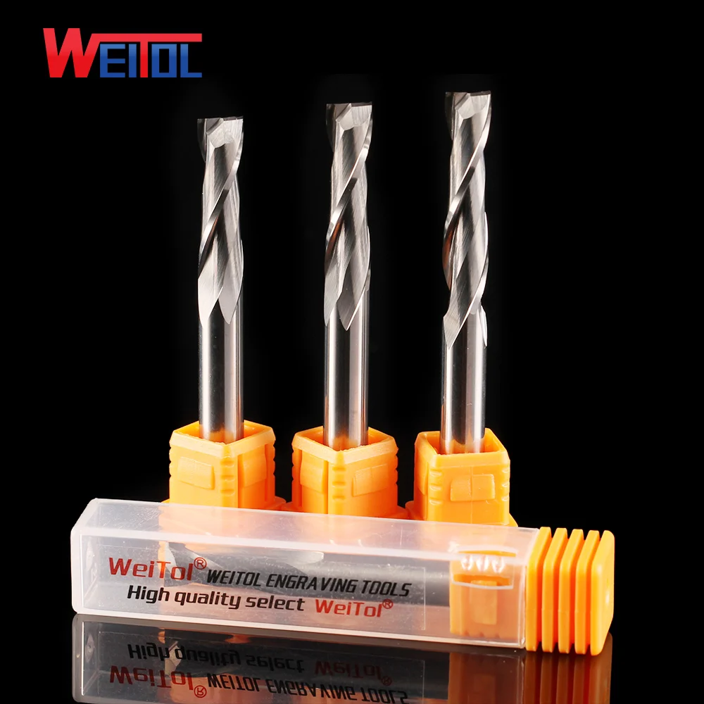 WeiTol 6mm carbide two flutes spiral cutter cnc milling tool bit milling tools cutters