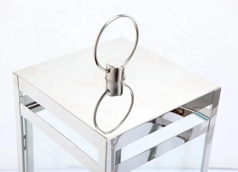 Glass Lantern Vintage Outdoor Garden Antique Special Metal Stainless Steel Candle Large Lantern Decorative Wedding Gold Lantern