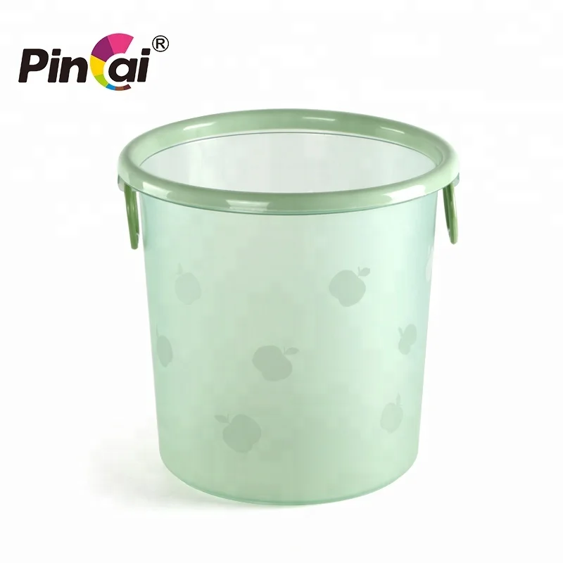 Good quality matte transparent dust bin trash can plastic waste bins for home/office