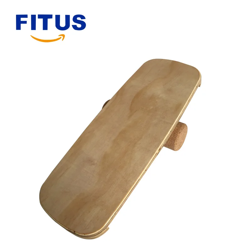 
FITUS Wooden Balance Board Premium Balance Trainer with Roller for Surf SUP Wakesurf Wakeskate Ski 