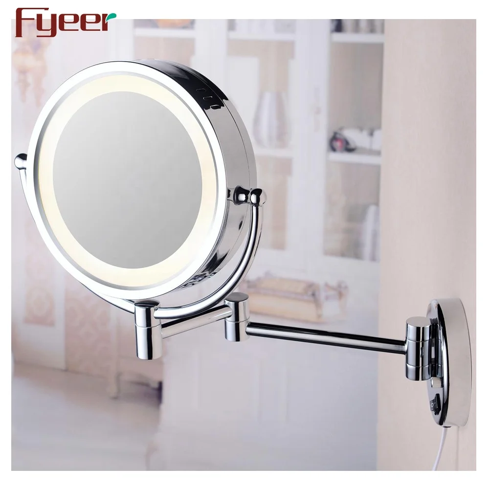 wall mounted lighted cosmetic mirror magnifying makeup mirror with led light