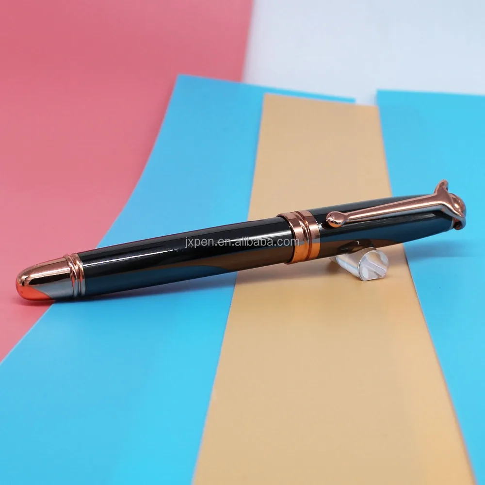Wholesale alibaba business office gift heavy pen with private engraved logo rose gold metal roller ball pen