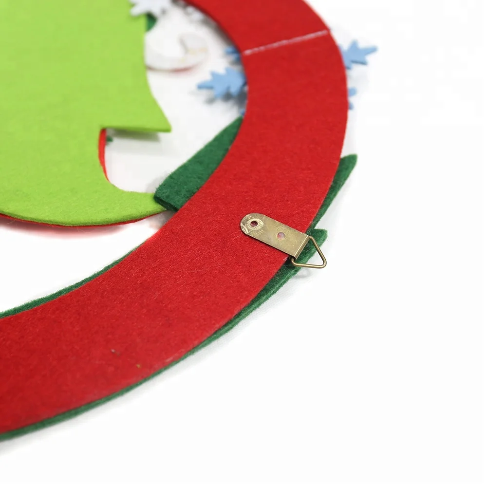 
Christmas felt santa claus owl wreath door decoration 