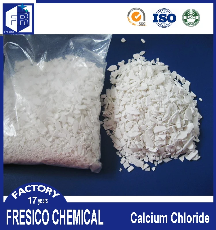 
China manufacturer calcium chloride molecular formula cacl2 flakes 77% 