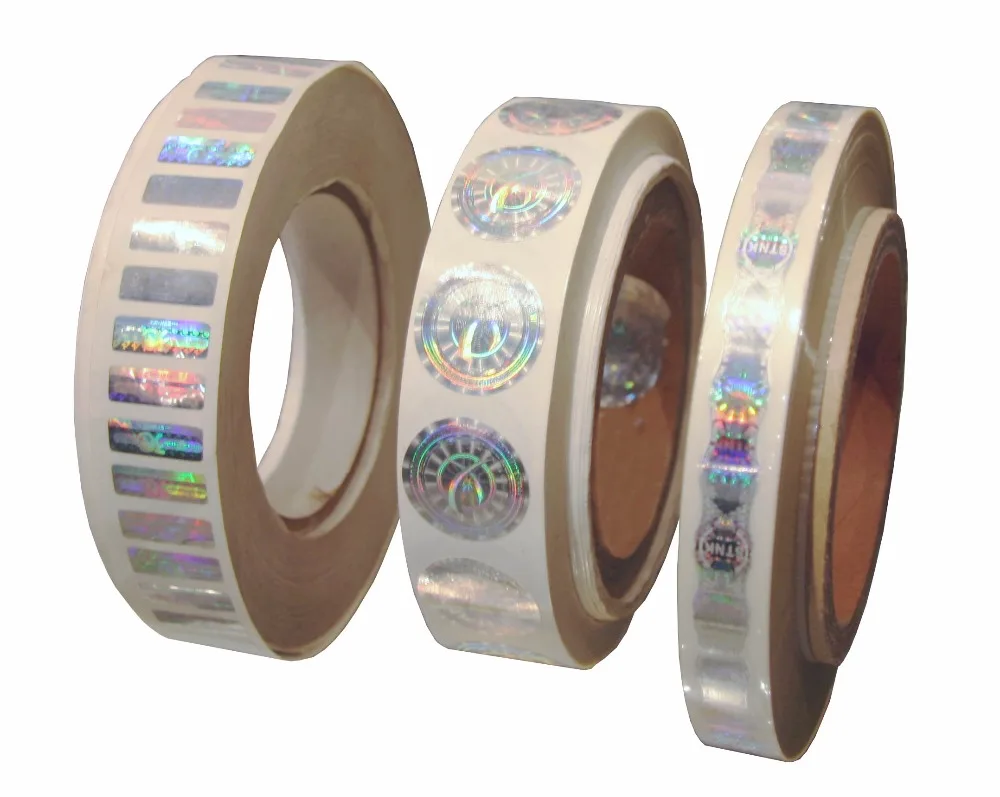 Hot selling factory color printing roll self adhesive security label stickers custom hologram overlays sticker labels