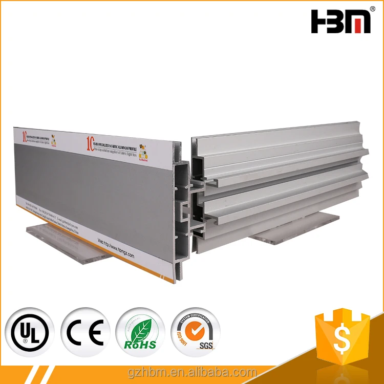 Frameless fabric aluminum profiles profiles with 100MM double side