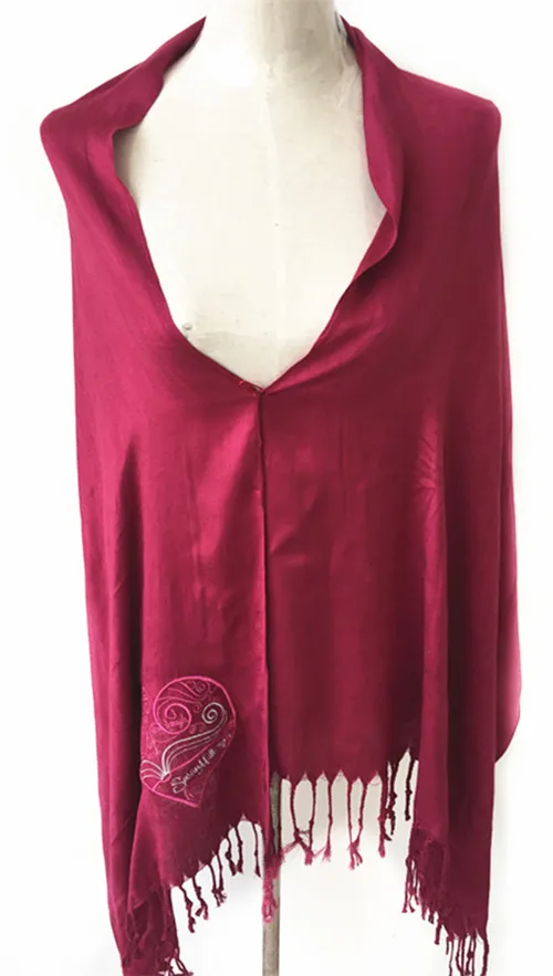 custom design women embroidery viscose pashmina shawl