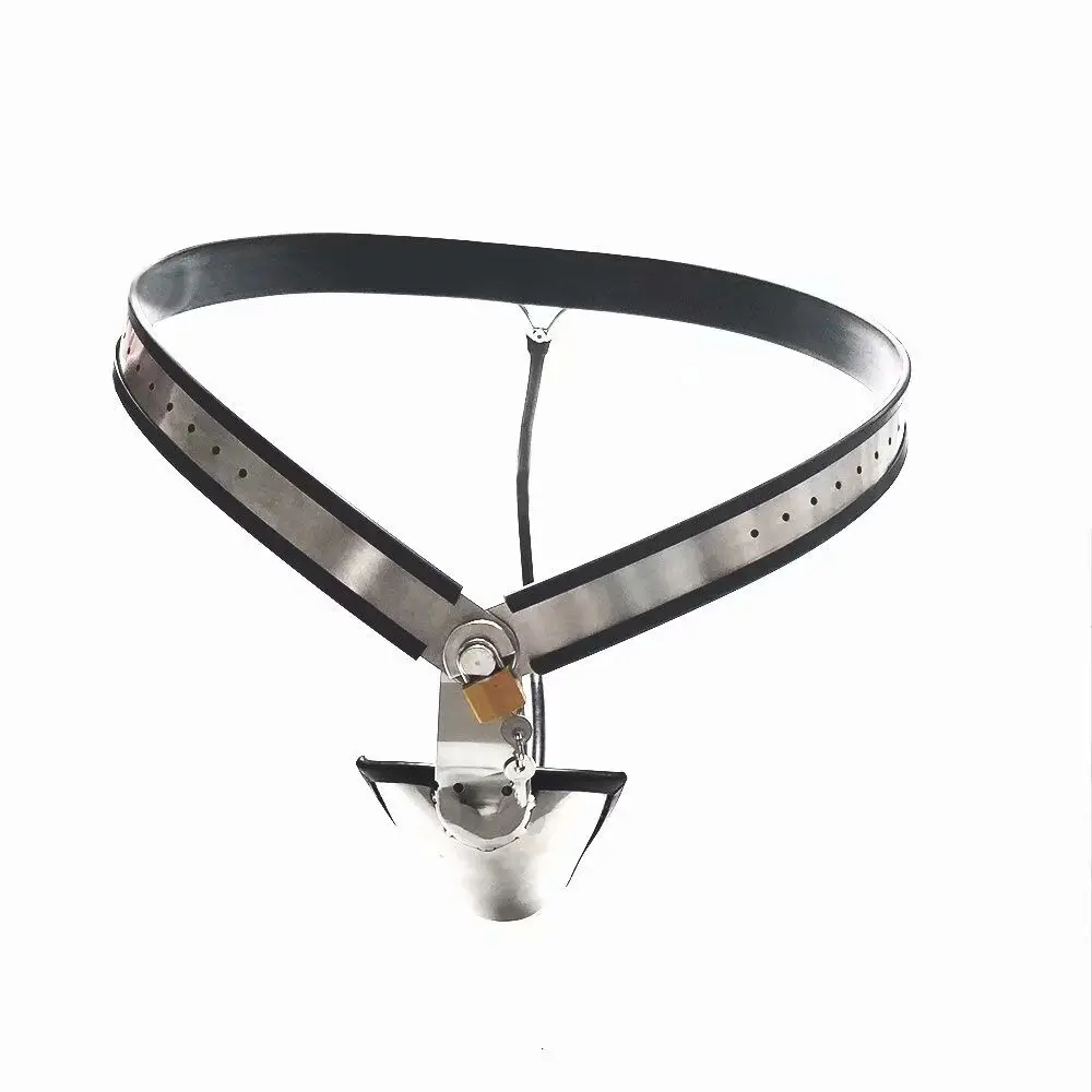 Black emperor brand new male stainless steel chastity belt anal plug  penis lock