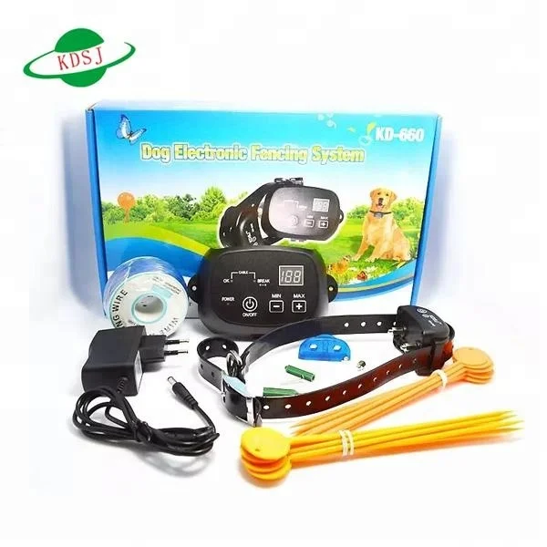 Newest Wired In-Ground Dog Training Collar Beeper and Electric Shock Electric Pet Containment Fence System for 2 Dogs